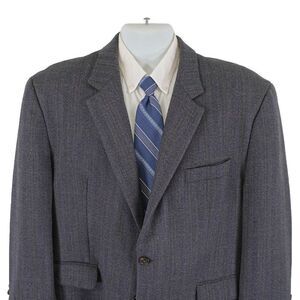 Lauren Ralph Lauren Tweed Wool Blue Gray‎ Herringbone W/ Yellow Windowpane 44S